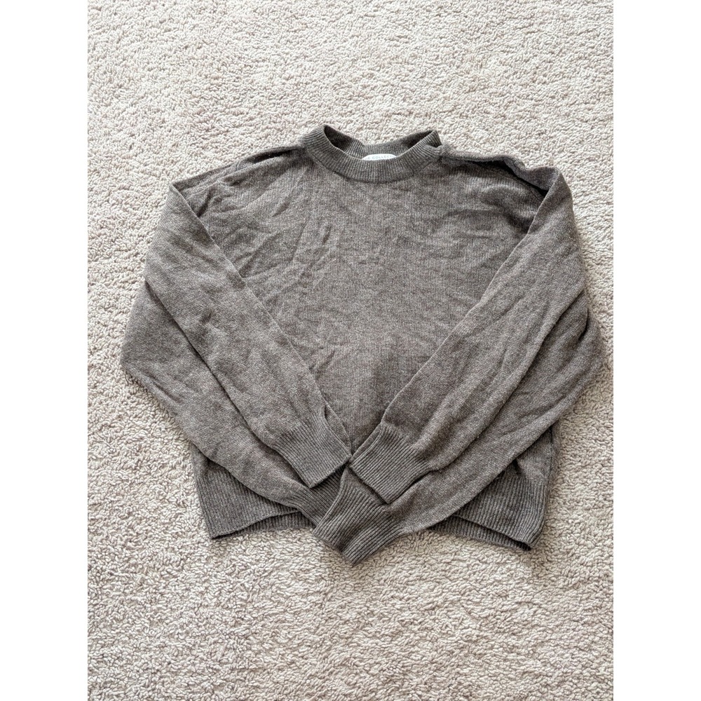 Naadam Cloud Cashmere Wool Blend Layered Sweater Women's Small Brown Preppy